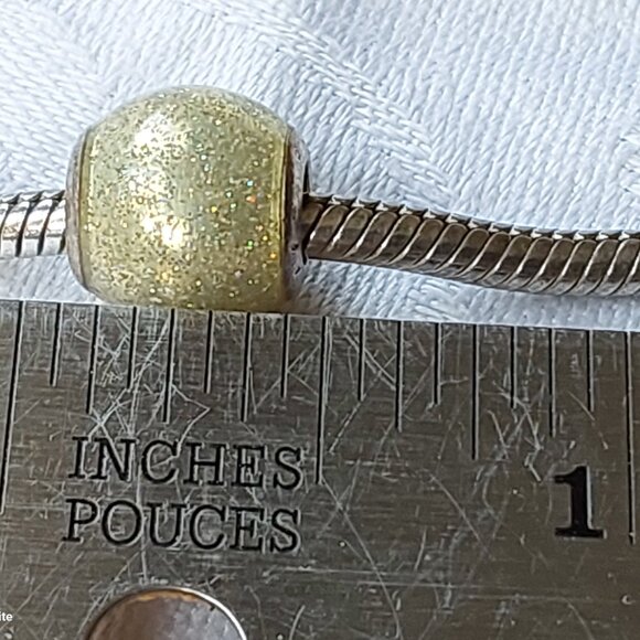 Pandora authentic sterling charm gold glitter ball - Picture 2 of 5